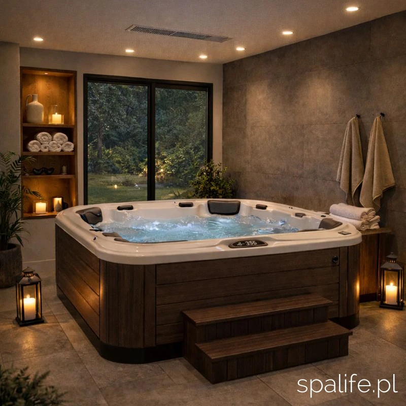 jacuzzi w domu z oknem